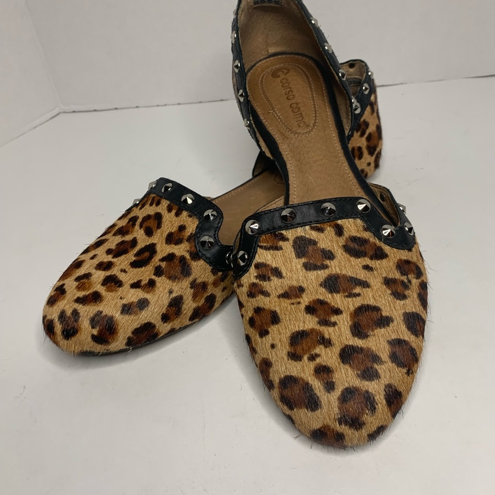 Corso Como Women’s D’Orsay Leopard Print Studded Flats  Size 7